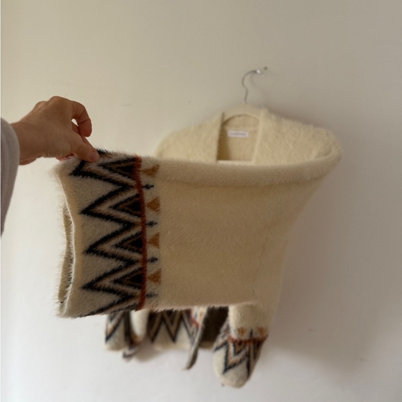 Anthropologie Cream Aztec Open Cardigan/Kimono/Jacket Size Large - Picture 15 of 16